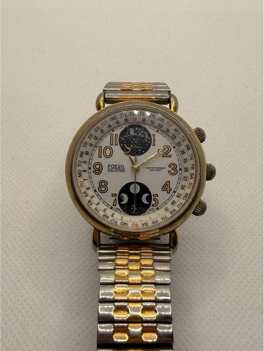 VTG Fossil Collection Women’s Dress Moon Phase Calendar 30mm Watch - SEE DESC